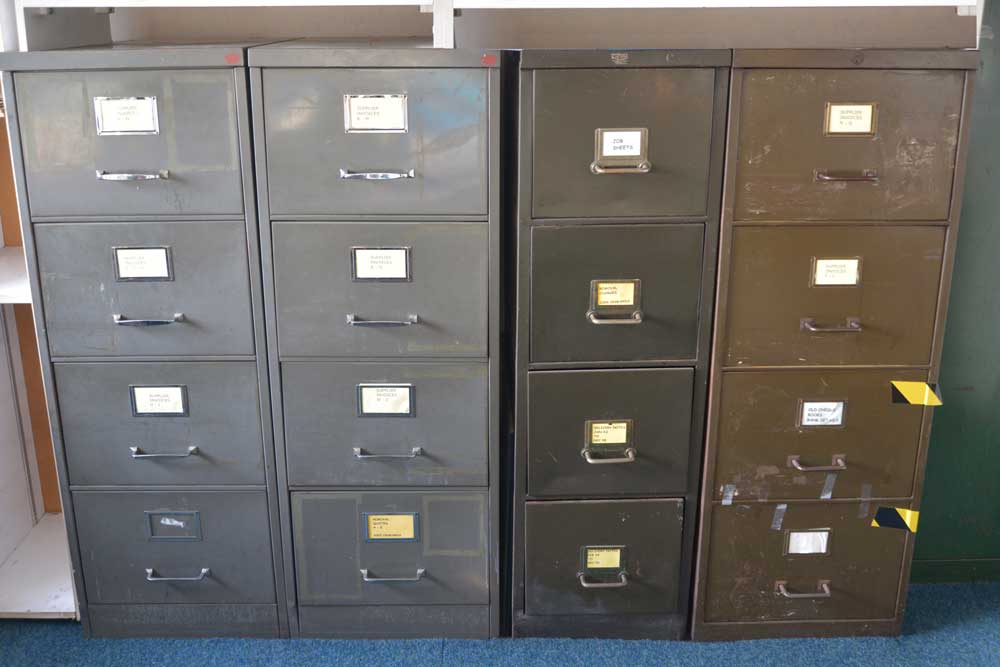 309. Metal filing cabinets at E & A Wates