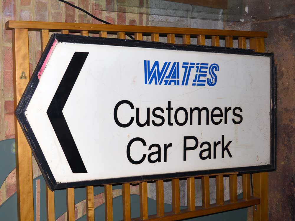 500. Wates Customers Car Park sign