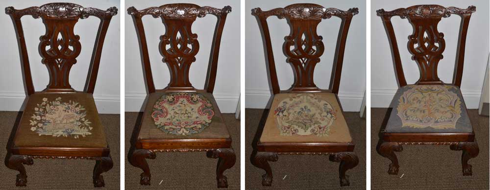 560. Tapestry dining chairs